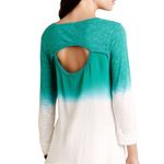 Z by Zobha Teal Ombre Lightweight Long Sleeve Top Size Small Green Photo 8