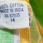 Vintage 80s Striped Wrap Front Skort Patterned Cotton Lime Green Yellow Womens M Size M Photo 7