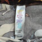 LuLaRoe  Brown Orange Tan White Horse Plaid Leggings One Size Photo 5