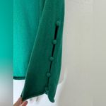 Boden Green Wool Cotton‎ Crew Neck Sweater Button Sleeve Detail Small Photo 3
