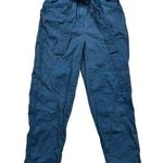 Anthropologie Pants Women’s O Teal Ellie Embroidered Belted Barrel Leg Utility Photo 0