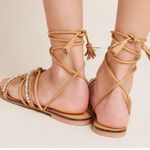 Anthropologie  Puka Ankle-Tie Sandals Size 8M Photo 2