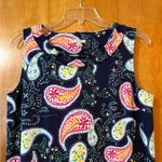Talbots  Pleat-Neck Ruffle Collar Dress Sleeveless Paisley Floral NWT Medium Photo 9