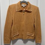 St. John  Collection size 2 the Ultima Zip Jacket Cardigan Tan White Collared Photo 0