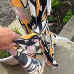 New Lascana Venus Short Sleeved Maxi side slit Dress Graphic Print Size 10 White Photo 11