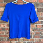 Ralph Lauren Lauren  womens stretch knit short sleeve top blue S Photo 3