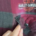 Harley Davidson  Red and Gray Plaid Button Up Snap Women’s Flannel Size 2XL Photo 6