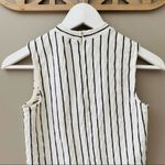 Madewell Striped Mock Neck Sleeveless Top White/Blue Sz XXS Photo 8