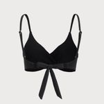 Berlook Black Ribbed Twist Knot Bikini TOP ONLY 17 Size XL Photo 4
