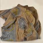 Vintage 100% silk scarf from the Specialty house tan gold brown Japan regency Photo 1