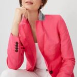 Ann Taylor  linen blend the Greenwich hot pink blazer Sz 14 Photo 2