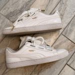 Puma  Basket Heart women's size 9 white patent sneakers oversized laces 363073-02 Photo 0