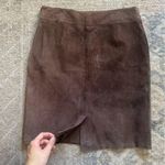 BB Dakota Vintage Brown Genuine Leather Suede High Wasted Pencil Skirt 7/8 Photo 3