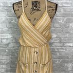 Indigo Rein  Faux Wrap Yellow Stripe Dress Photo 3