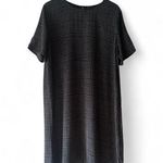 Eileen Fisher Grey Black Plaid Check Windowpane Shift Side S Women's L Dark Gray Photo 0