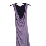 Drape front cowl neck grey knit tank dress / swimsuit beach cover up Gray Size M Photo 2