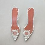 Amina Muaddi New  Begum Glass Heels Transparent Crystal Size 39 Photo 1