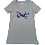 Campus Lifestyle MLB Chicago Cubs Women's Short Sleeve V-Neck T-Shirt in Gray, Large Photo 0