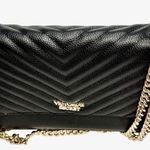 Victoria's Secret Pebbled V-Quilt Shoulder Bag Crossbody Purse Black Pre-Loved Photo 1