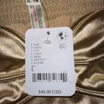 Free People  Top Womens Large Latte Casino Royal Brami Crop Smocked Back Y2K NEW Photo 3