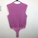 NEW Jonathan Simkhai Standard Size L Channing Organic Cotton Bodysuit in Orchid Pink Size L Photo 5