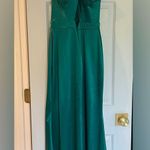 Lulus Formal Halter Satin Dress Green Size L Photo 3