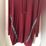 Michael Kors  logo tape Women Burgundy Hoodie Sweatshirt dress sz M cotton blend Photo 3