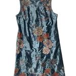 ECI  women's size 14 blue velour floral dress sleeveless asian kimono large Photo 0