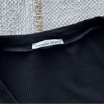 Reformation  Jeans Black Ribbed Knit Long Sleeves Mini Dress Women’s Size Small Photo 7