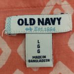 Old Navy  Coral Pink Cotton Tunic Blouse Size Large Coral Print Tunic Photo 5