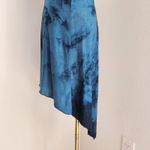 Y2K Hourglass Blue Tie Dye Glitter Cowl Neck Asymmetrical Slip Dress S M Size M Photo 7