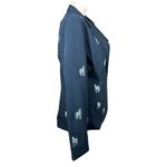 Quacker Factory Womens M Zebra All Over Embroidery Blazer Jacket Black Safari Size M Photo 5