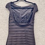 Tadashi Shoji Tadashi Collection Womans Dress Size M Black Beaded Detail Fitted Cocktail Party Photo 4