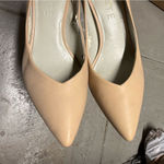1.STATE Beige Women's Pointy Toe Chunky Heel Leather Pumps Size 6 Tan Photo 1