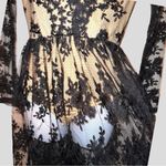Forever 21 black sheer lace maxi with nude bodysuit underlay! Photo 3
