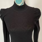 Free People Puff Shoulder Mock Turtleneck Top XS Black Photo 1