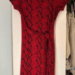 Guess  Red Snakeskin T Shirt Dress Photo 0