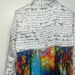 John Mark Multi Color Print Long Sleeve Button Tunic Sz Small (Fits Larger) White Photo 6