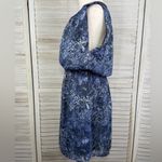 Fylo Sleeveless Midi Dress with Cutout V Bust Black/Blue Print-S (petite) Photo 1