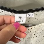 KILOL Midi tiered tunic dress, polka dot print, sheer,deep side slits,buttons XS Black Photo 2