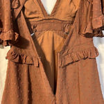 Saints + Secrets ‘Swiss Dot’ Ruffle Dress with Side Cut Outs and Deep Vneck Photo 7