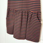 Free People ‎ Stretch Striped Drop Waist Mini Dress Sleeveless Pockets Photo 4