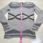 Lauren Jeans Co. Ralph Lauren Sweater Small Knit Aztec Pattern Gray Neutral Photo 4