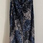 Free People Glitter & Gold Midi Sequined Halter Dress Size L Open Back Photo 6