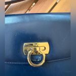 Salvatore Ferragamo  Gancini Shoulder Bag Leather navy blue vintage Photo 2