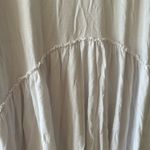 Tasamo Top Women's Small White Babydoll Ruffle Crewneck Long Sleeve Peplum Photo 3