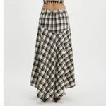 Free People  After You Plaid Maxi Skirt, Black & White | Size Small Photo 1