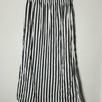 Cupcakes and Cashmere Black White Striped Faux Front Button Midi Skirt Size 2 Photo 7
