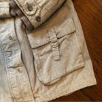 Free People Women’s Denim Full Zip Button Down Peacoat Multi-Pocket Jacket Sz 12 Photo 6