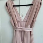 ASOS Size 10P pleated maxi dress tie wrap waist Blush Pink Bridesmaid Formal Photo 12